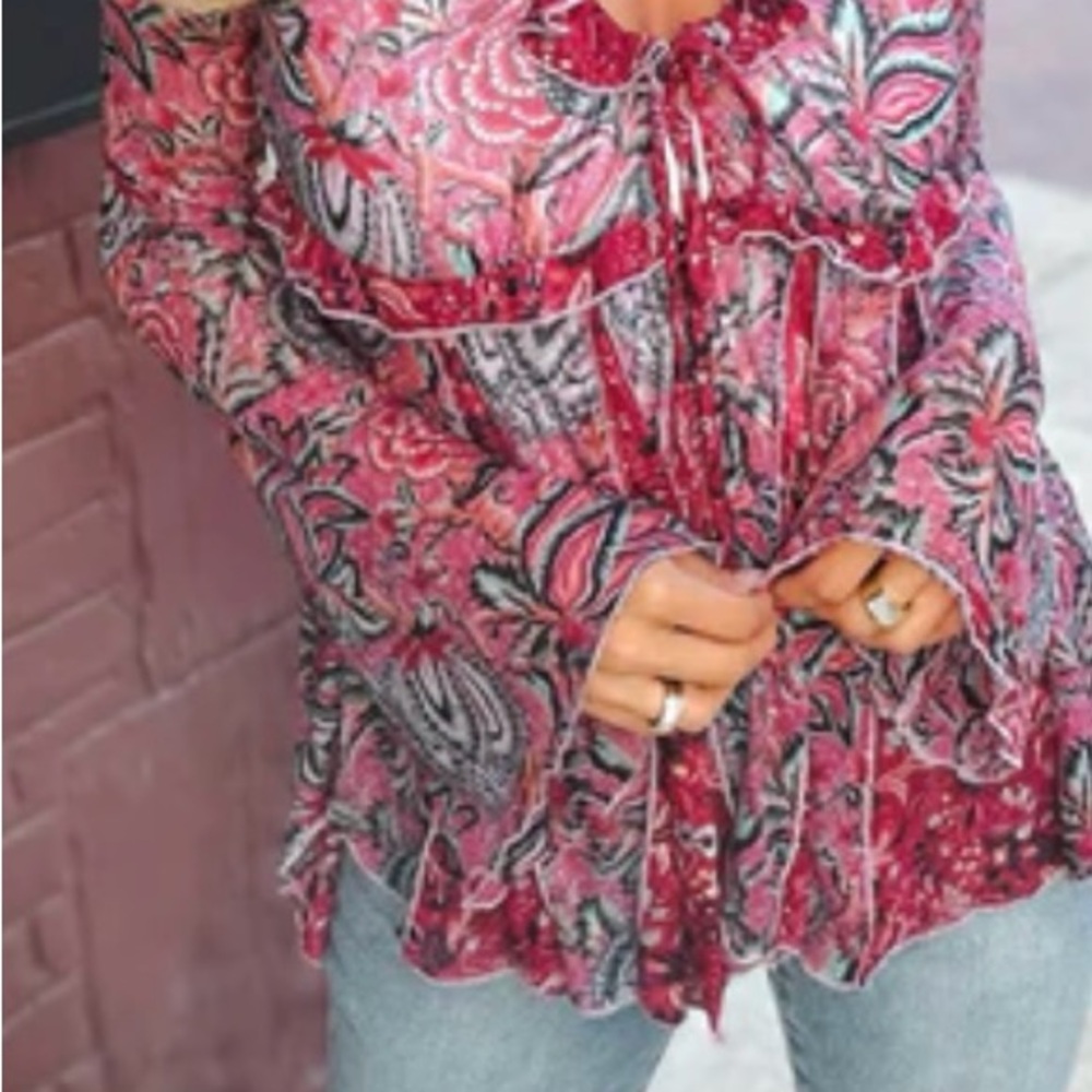 Free People Raspberry Wildest Dreams Tunic